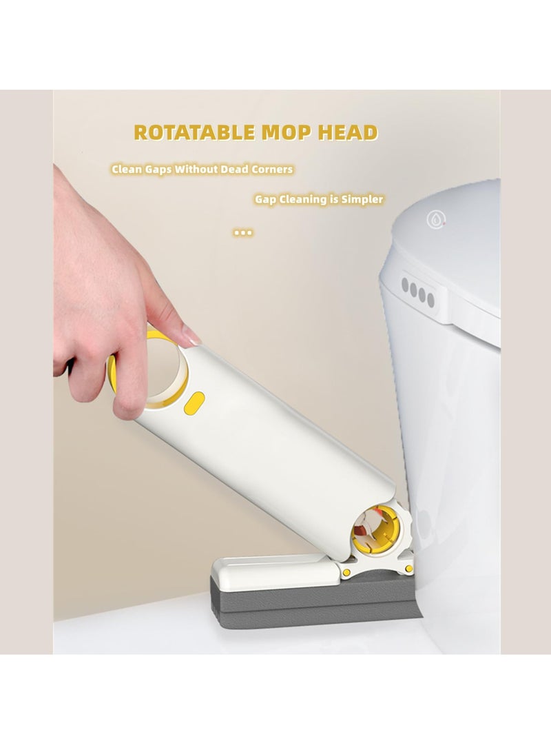 SYOSI Portable Mini Self-Squeeze Mop for Small Spaces - Ideal for Bathroom, Kitchen, Desktop Glass Cleaning, Absorbent Crevice Mop, Includes 1 Handle and 3 Sponge Heads - Image 5