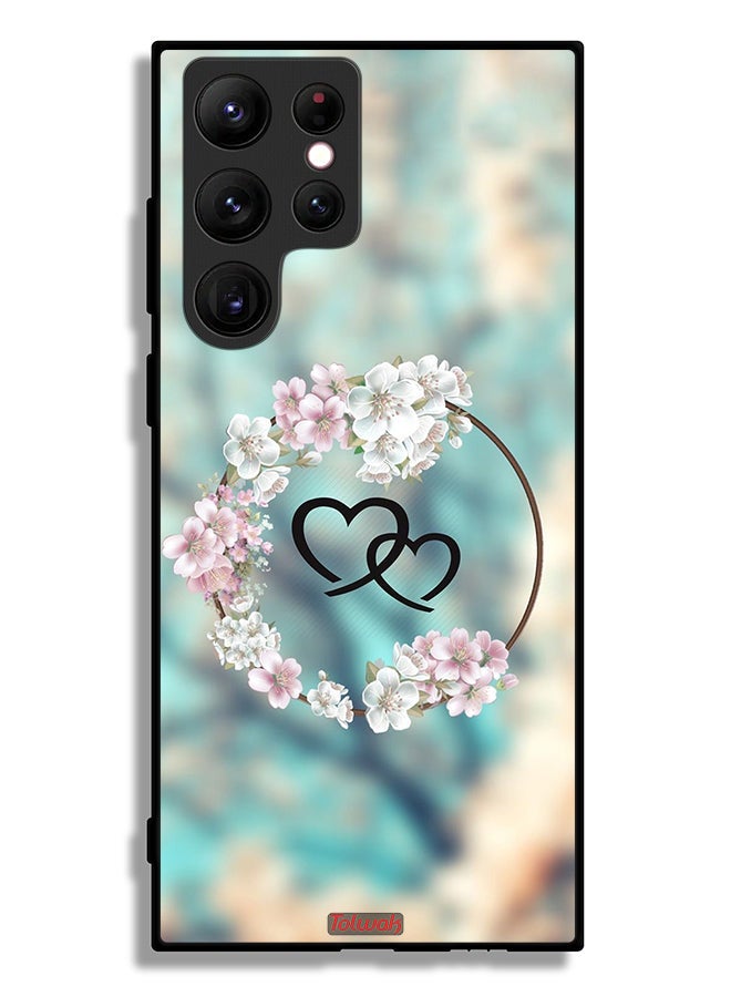 Tolwak Samsung Galaxy S22 Ultra 5G Protective Case Cover Hearts In Ring Art - Image 3
