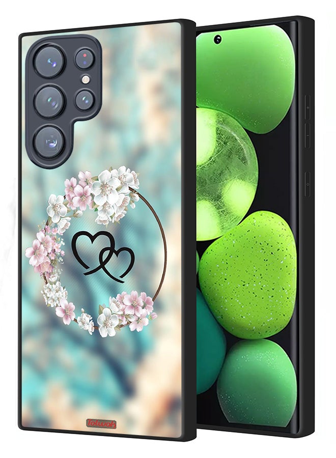 Tolwak Samsung Galaxy S22 Ultra 5G Protective Case Cover Hearts In Ring Art - Image 1