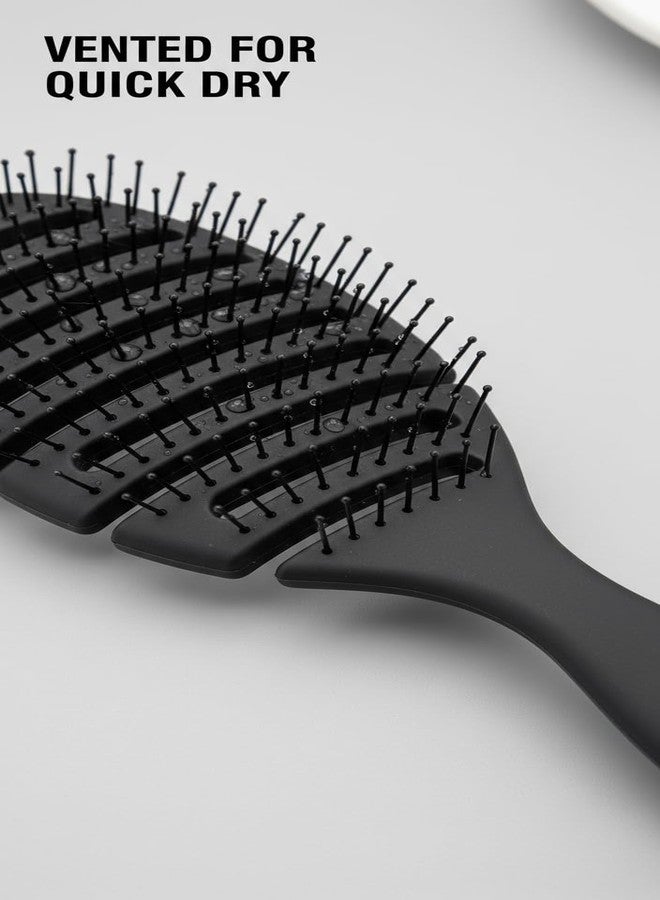 Ghelonadi 1PCS Hair Detangling Brush for Thick Curly Thin Long Short Wet or Dry Hair Adds Shine and Makes Hair Smooth, Best Paddle Hair Brush for Men Women Kids(Black) (Oval) - Image 5