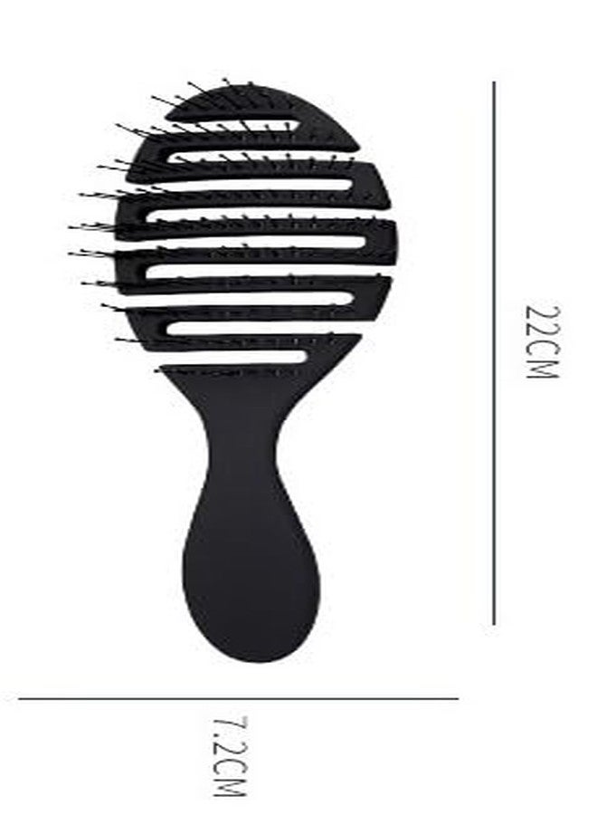 Ghelonadi 1PCS Hair Detangling Brush for Thick Curly Thin Long Short Wet or Dry Hair Adds Shine and Makes Hair Smooth, Best Paddle Hair Brush for Men Women Kids(Black) (Oval) - Image 2