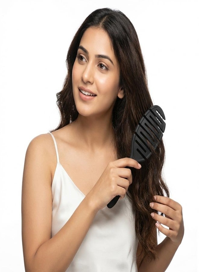 Ghelonadi 1PCS Hair Detangling Brush for Thick Curly Thin Long Short Wet or Dry Hair Adds Shine and Makes Hair Smooth, Best Paddle Hair Brush for Men Women Kids(Black) (Oval) - Image 4