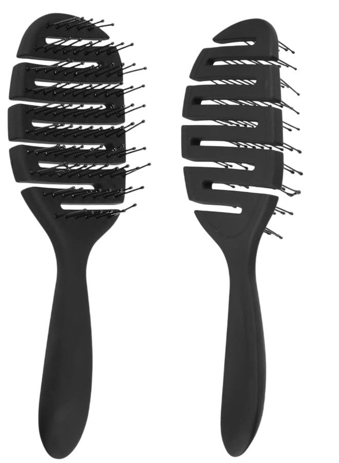 Ghelonadi 1PCS Hair Detangling Brush for Thick Curly Thin Long Short Wet or Dry Hair Adds Shine and Makes Hair Smooth, Best Paddle Hair Brush for Men Women Kids(Black) (Oval) - Image 1
