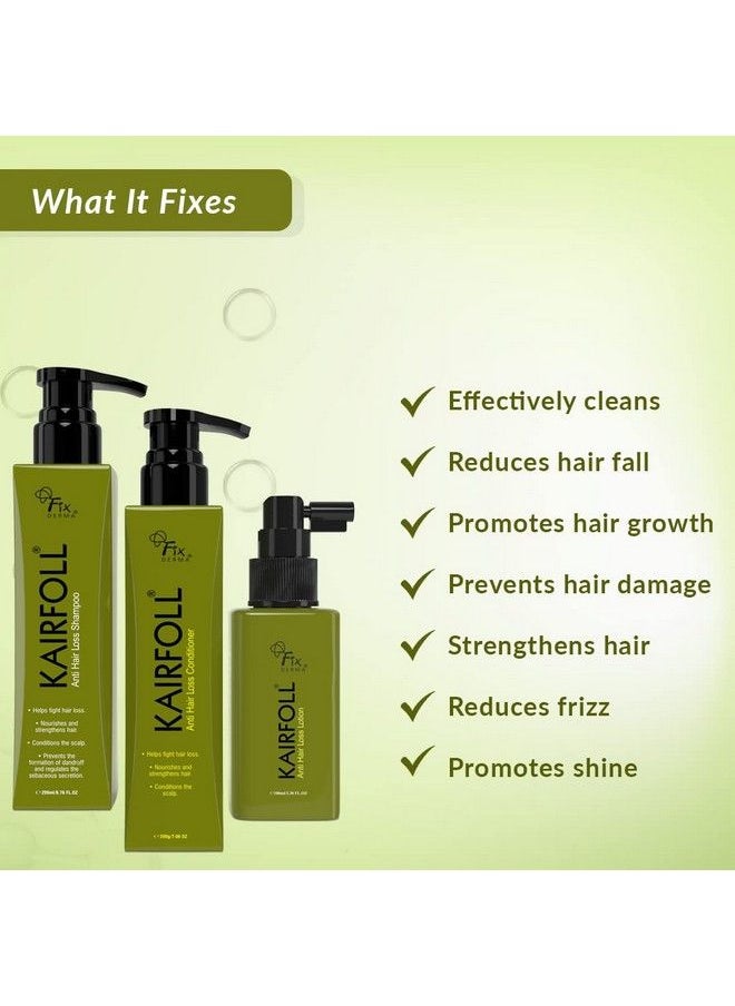FIXDERMA Kairfoll Hair Care Kit ; Anti Hair Loss Shampoo 200Ml Anti Hair Loss Conditioner 200Gm & Anti Hair Loss Lotion 100Ml ; Controls Hair Fall & Promotes Hair Growth ; Biotin For Hair Growth  - Image 5