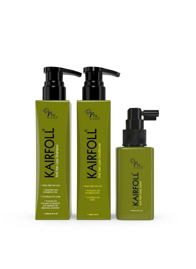 FIXDERMA Kairfoll Hair Care Kit ; Anti Hair Loss Shampoo 200Ml Anti Hair Loss Conditioner 200Gm & Anti Hair Loss Lotion 100Ml ; Controls Hair Fall & Promotes Hair Growth ; Biotin For Hair Growth  - Image 3