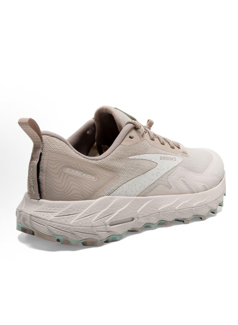 Brooks Cascadia 17 Outdoor Running Shoes Khaki pink for Men/Women/Students - Image 4