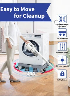 CHHQLZS Fridge Stand Adjustable Washing Machine Stand Base with 4 Locking Twin Wheels Mobile Base for Washing Machines, Dryers, Refrigerators and Laundry Pedestals  - Image 2