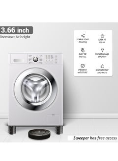 SYOSI 4 Pcs Anti Vibration Pads, Washer and Dryer Pedestals, Anti Vibration Pads for Washing Machine Noise Cancelling and Shock Support, Protects Laundry Room Floor - Washing Machine Support  - Image 4