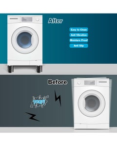 SYOSI 4 Pcs Anti Vibration Pads, Washer and Dryer Pedestals, Anti Vibration Pads for Washing Machine Noise Cancelling and Shock Support, Protects Laundry Room Floor - Washing Machine Support  - Image 2