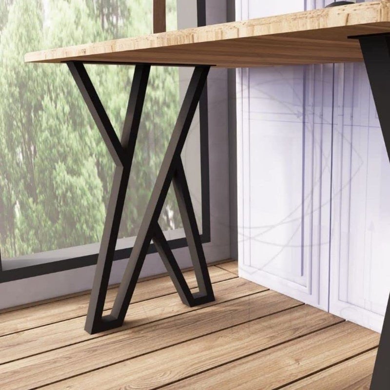 ZITONIOM Metal Table Legs Heavy Duty Desk Legs Furniture Legs for Dining Table Cast Iron Legs Computer Desk Legs Office Desk Legs AShape Leg A_ShapeCross_Ladies_Shape - Image 3