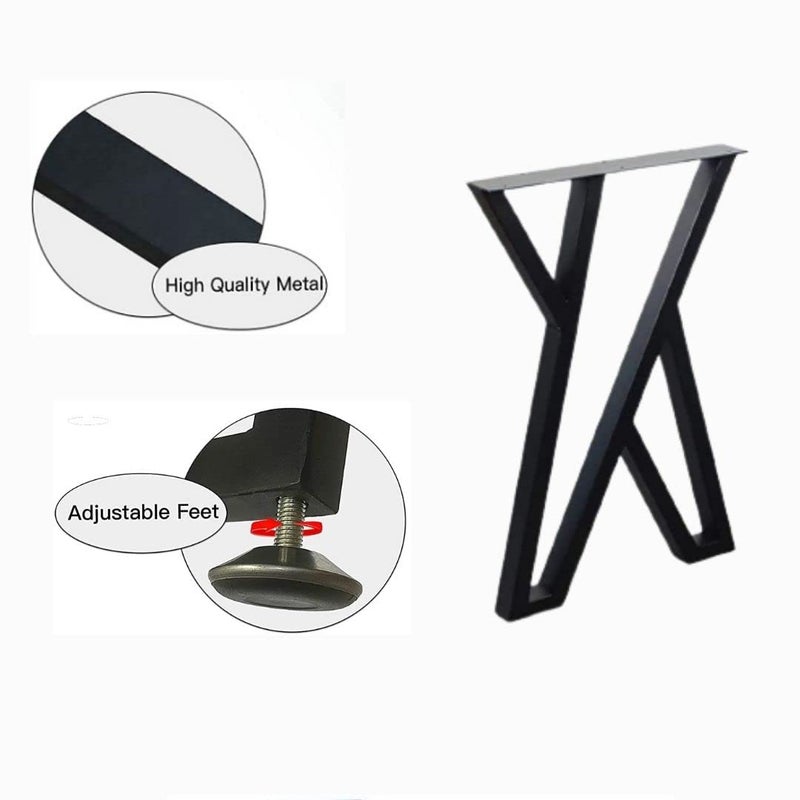 ZITONIOM Metal Table Legs Heavy Duty Desk Legs Furniture Legs for Dining Table Cast Iron Legs Computer Desk Legs Office Desk Legs AShape Leg A_ShapeCross_Ladies_Shape - Image 5