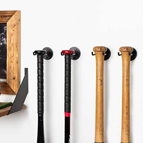 Wallniture Sporta Baseball Holder, Display Stand for Baseball Bat, Ball Storage for Wall, Bat Holder Set of 4 Black - Image 3