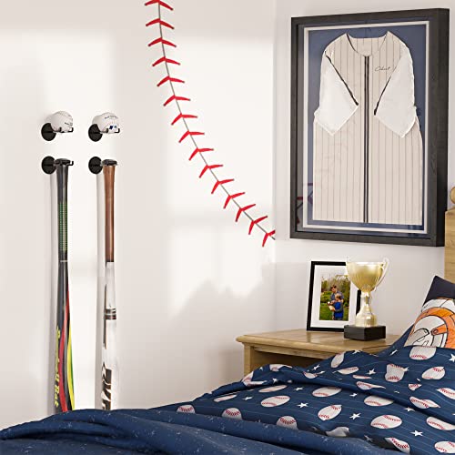 Wallniture Sporta Baseball Holder, Display Stand for Baseball Bat, Ball Storage for Wall, Bat Holder Set of 4 Black - Image 2