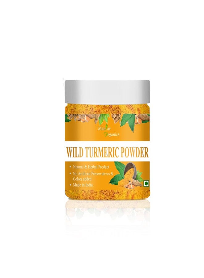 ManHar Organics Natural Wild Turmeric Powder Jar 100gm | Turmeric powder for glowing skin | Kasturi Manjal for All Skin types - Image 1