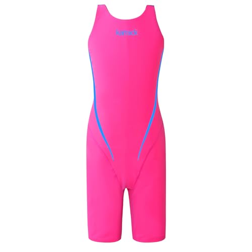 karrack Girls Swimming Suit Sports Conjoined Girls Training Competition Children Swimming Suit Rose Red - Image 1