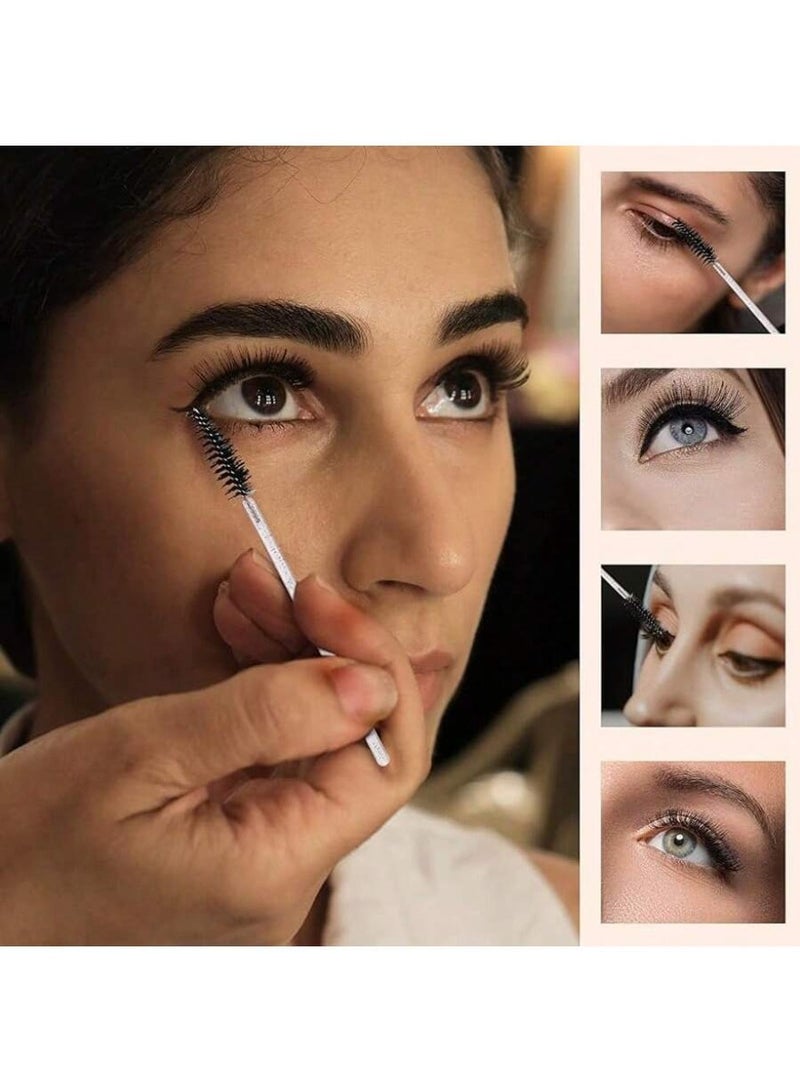 100 Pieces Disposable Eyelash Brushes, Mascara Wands Eye Lash Eyebrow Extensions Brush, Applicator Cosmetic Makeup Brush Tool, For Eyebrows and Eyelashes Pink - Image 4