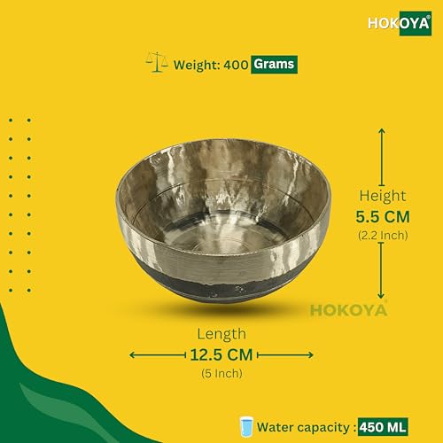 HOKOYA Bronze Dinner Set, Traditional Handmade Odisha Craft, Artisan-Made (1, Small Bronze Bowl) - Image 3