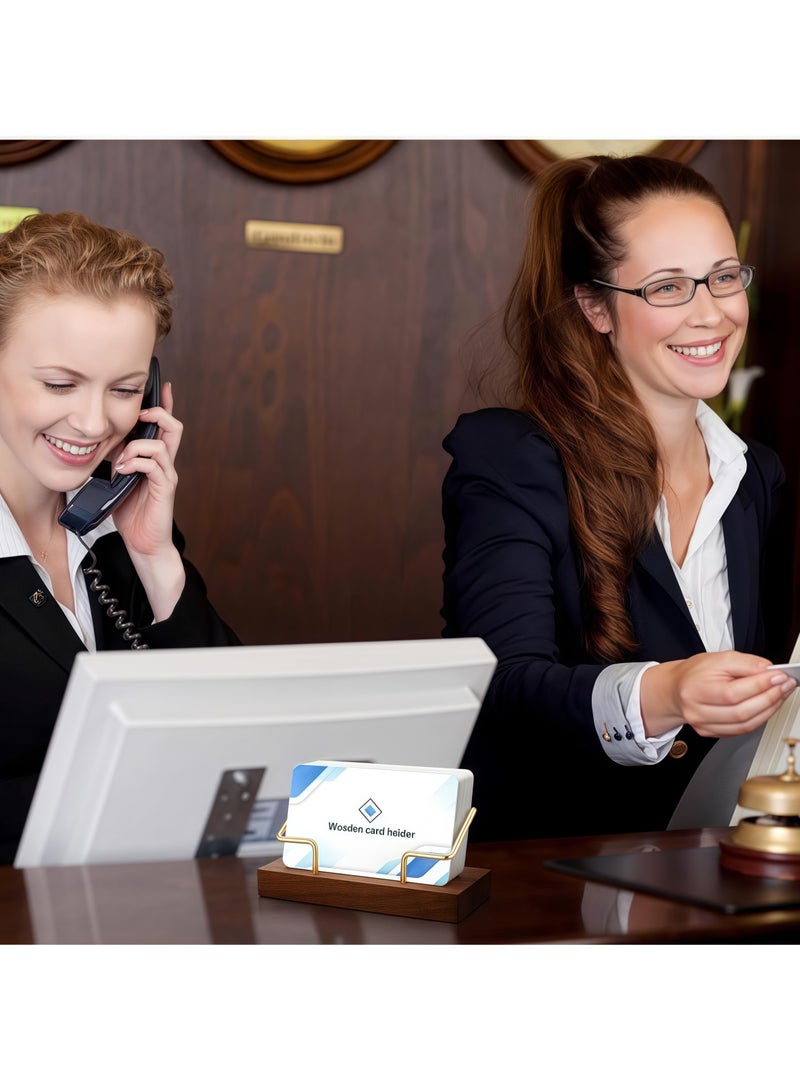 Wooden business card stand wooden business card display stand business card stand, suitable for office, personal office, work - Image 4