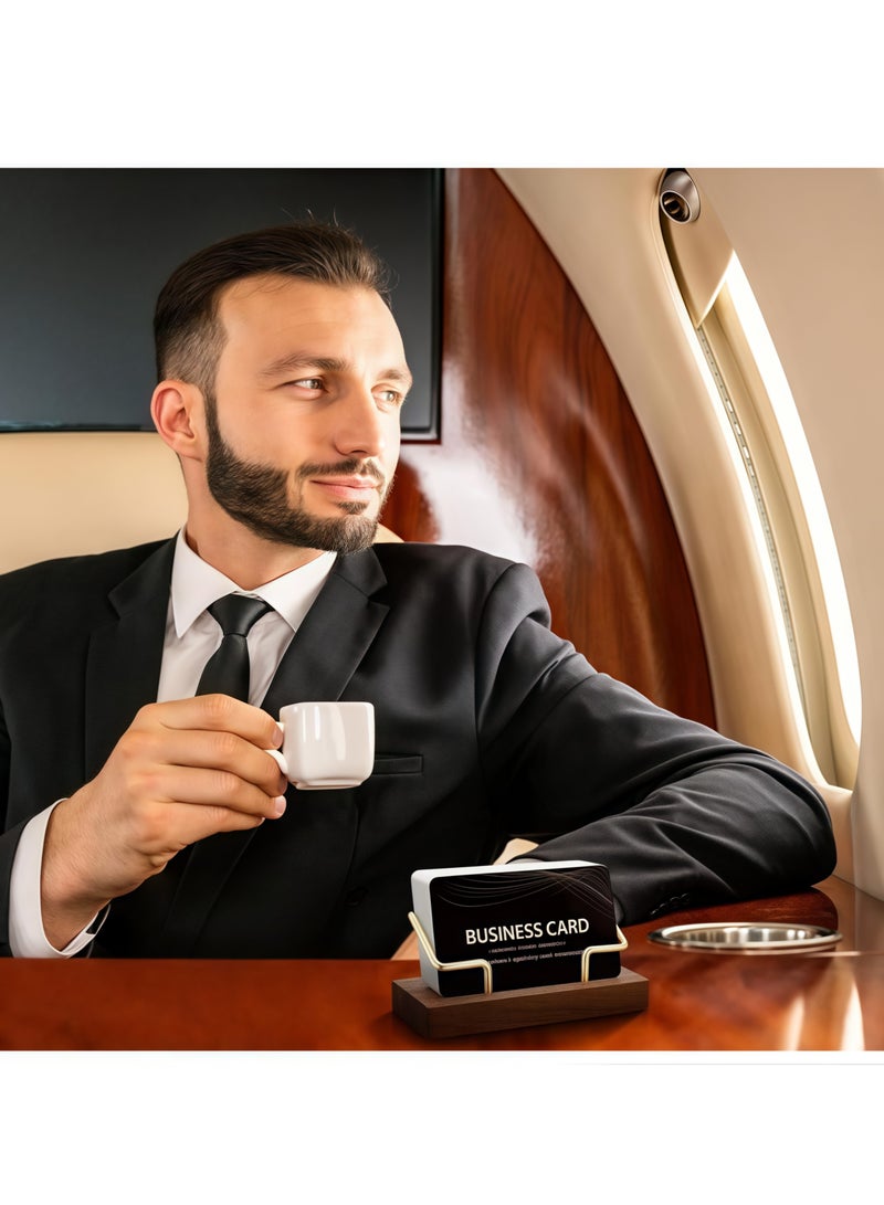 Wooden business card stand wooden business card display stand business card stand, suitable for office, personal office, work - Image 3