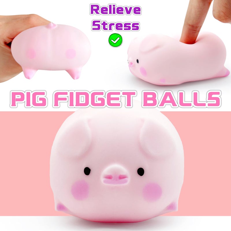 ZTATU Squishy Pig Stress Balls for Kids Splash Piggy Squishy Ball Fidget Toys (1PCS) Animal Stress Toys Squeeze Dough Ball Stress Relief Toy Autism Sensory Toys for Autistic Children Party Favors - Image 2