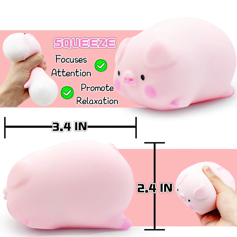 ZTATU Squishy Pig Stress Balls for Kids Splash Piggy Squishy Ball Fidget Toys (1PCS) Animal Stress Toys Squeeze Dough Ball Stress Relief Toy Autism Sensory Toys for Autistic Children Party Favors - Image 3