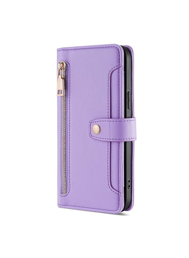 S-TOP Case For Honor X40 Sheep Texture Cross-body Zipper Wallet Leather Phone Case - Image 2