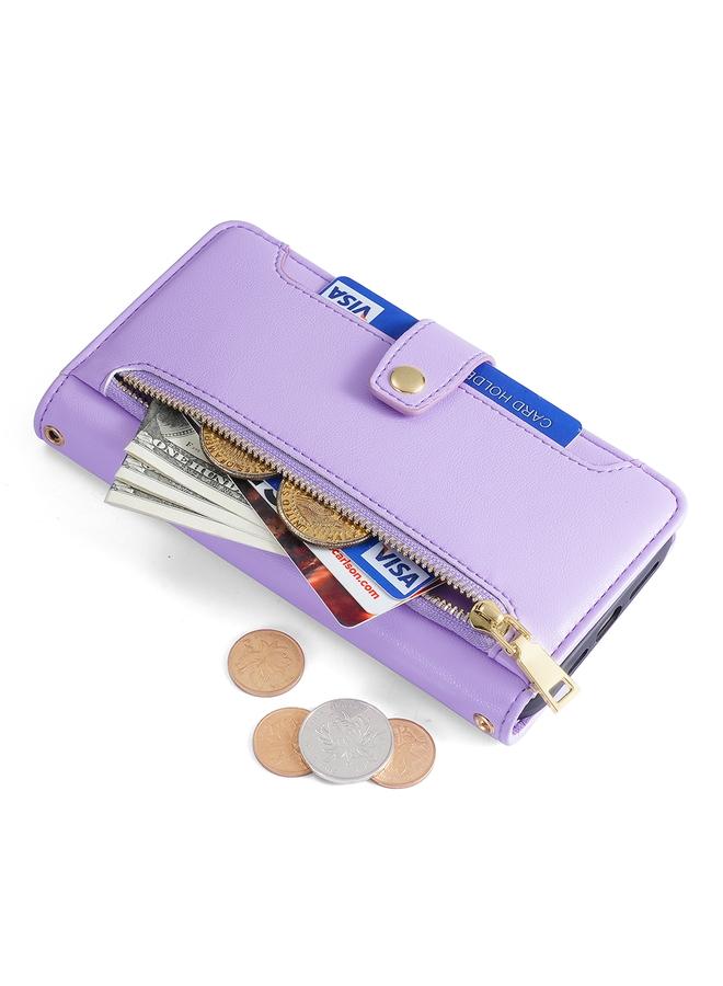 S-TOP Case For Honor X40 Sheep Texture Cross-body Zipper Wallet Leather Phone Case - Image 4