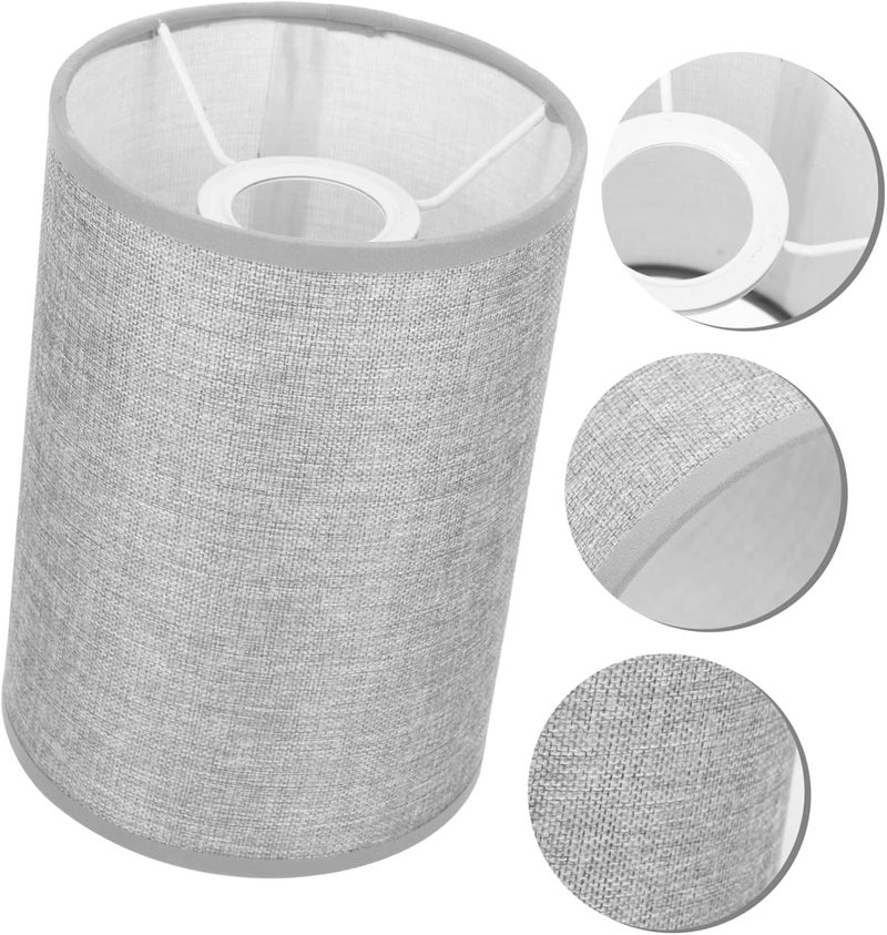 klarako 2pcs Simple Lampshade Washable Chandelier and Handcrafted Cylinder for Hand Drum Small Transitional Household Beige Desk Style Lampshades Candle Grey Crafted Guard Shade Lamp in - Image 3