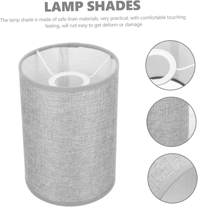 klarako 2pcs Simple Lampshade Washable Chandelier and Handcrafted Cylinder for Hand Drum Small Transitional Household Beige Desk Style Lampshades Candle Grey Crafted Guard Shade Lamp in - Image 1