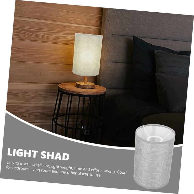 klarako 2pcs Simple Lampshade Washable Chandelier and Handcrafted Cylinder for Hand Drum Small Transitional Household Beige Desk Style Lampshades Candle Grey Crafted Guard Shade Lamp in - Image 5