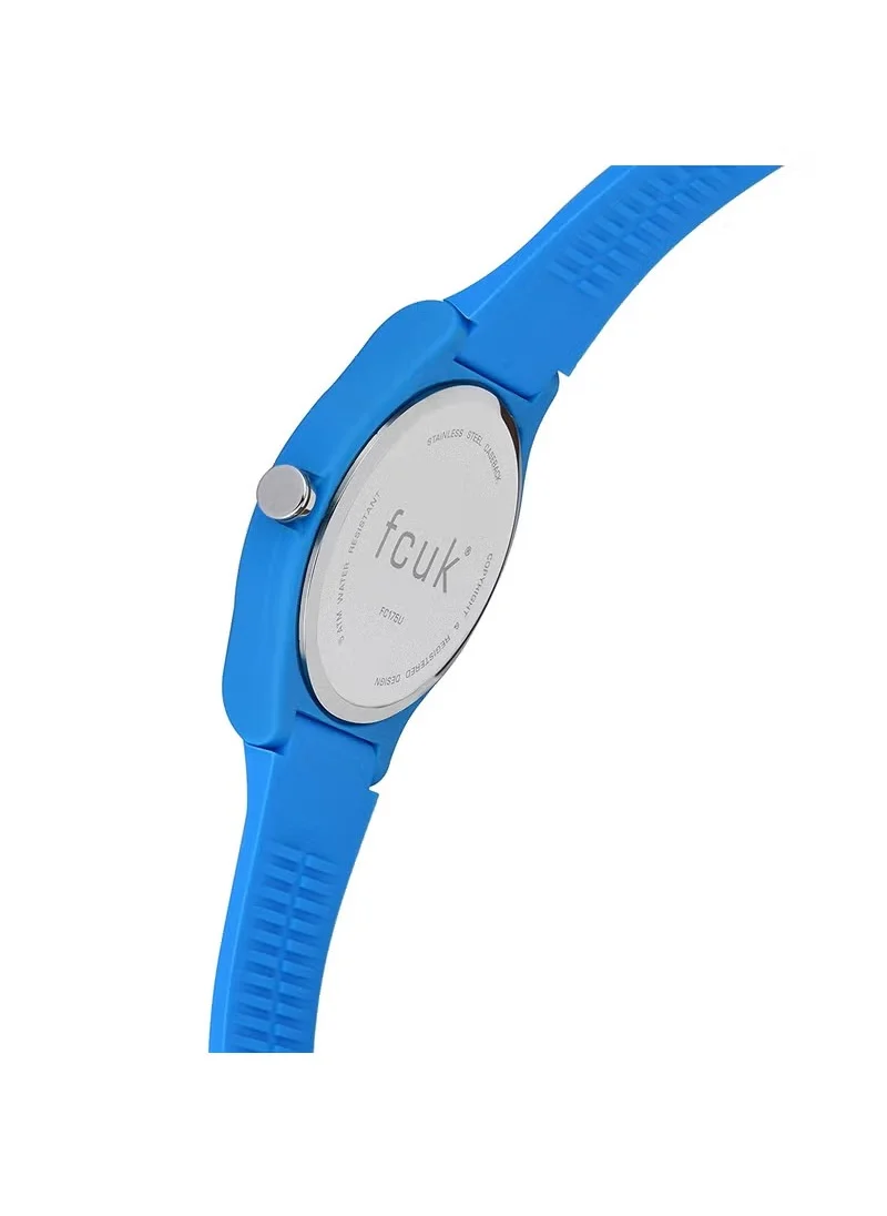 فرنش كونكشن Unisex Analog Watch With Blue Silicone Strap -33 mm