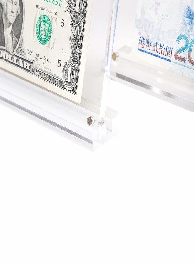 IEEK Acrylic Dollar Bill Display Case Dollar Frame Clear Paper Money Holders Currency Ticket Protector Paper Money Frame for Bill Collectors,7.3 x 3.5 Inch,4 Pack - Image 4