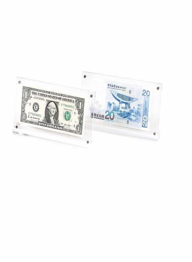 IEEK Acrylic Dollar Bill Display Case Dollar Frame Clear Paper Money Holders Currency Ticket Protector Paper Money Frame for Bill Collectors,7.3 x 3.5 Inch,4 Pack - Image 3