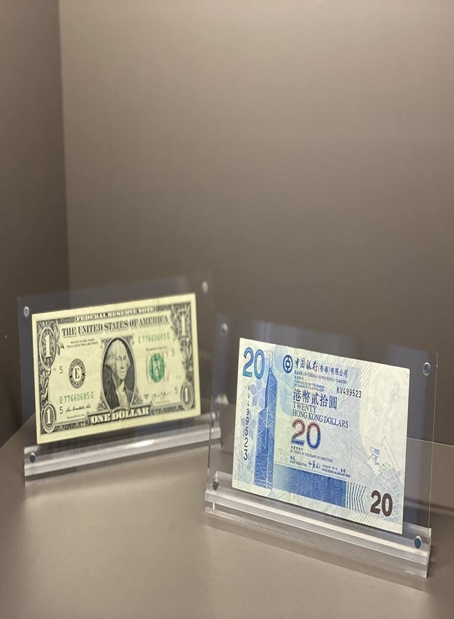 IEEK Acrylic Dollar Bill Display Case Dollar Frame Clear Paper Money Holders Currency Ticket Protector Paper Money Frame for Bill Collectors,7.3 x 3.5 Inch,4 Pack - Image 5