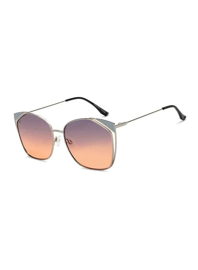 VINCENT CHASE Vincent Chase By Lenskart | Silver Dual Tone Full Rim Cat Eye | Economic Range | Branded Latest and Stylish Sunglasses | 100% UV Protected | Women | Large | VC S15795