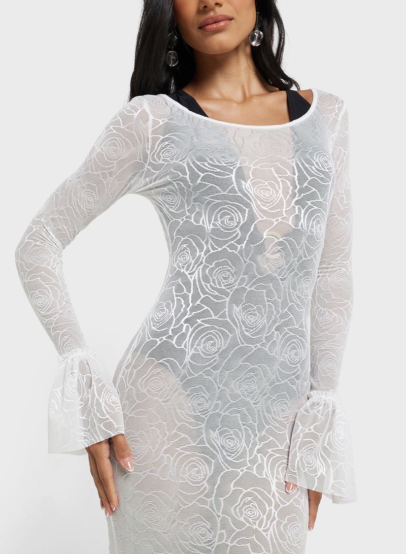 جينجر فستان شبكي مزين بالزهور - Image 3