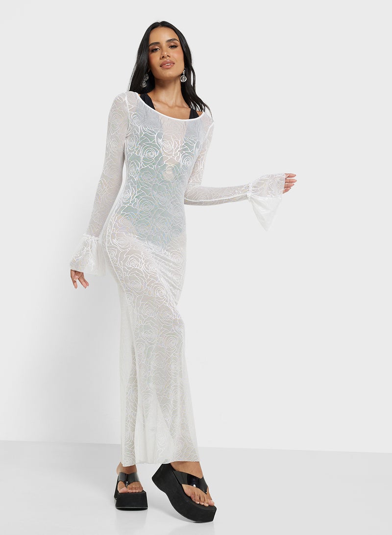 جينجر فستان شبكي مزين بالزهور - Image 4