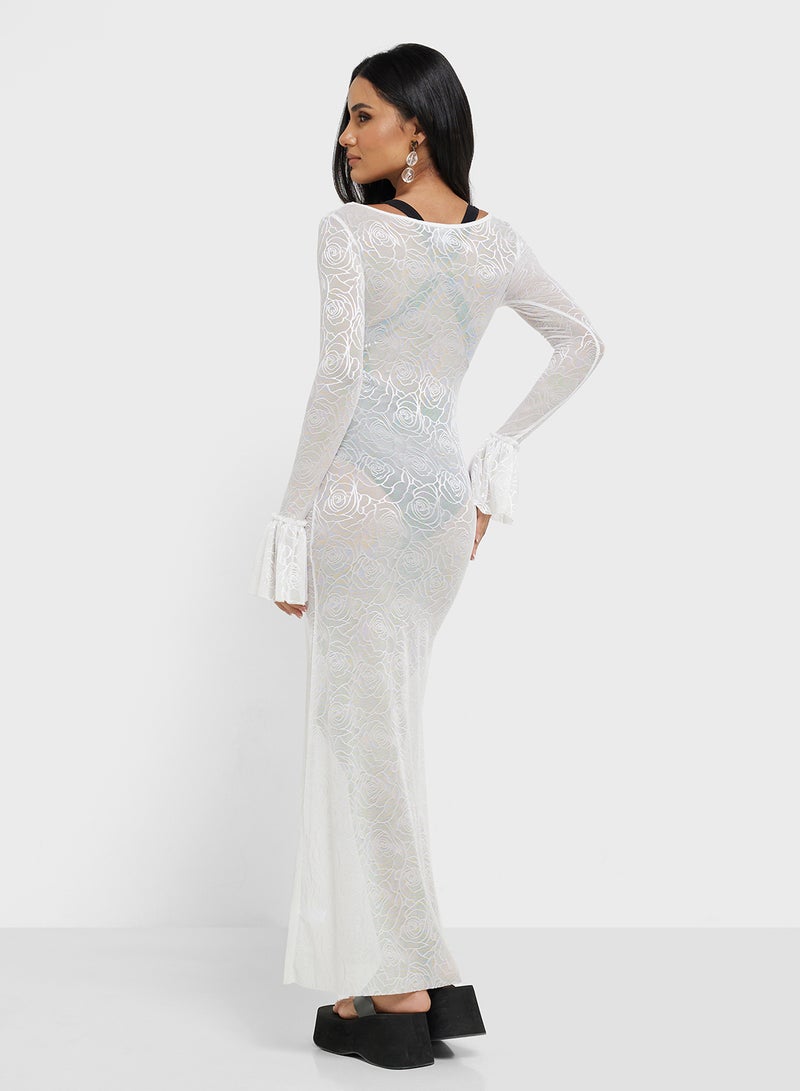 جينجر فستان شبكي مزين بالزهور - Image 2