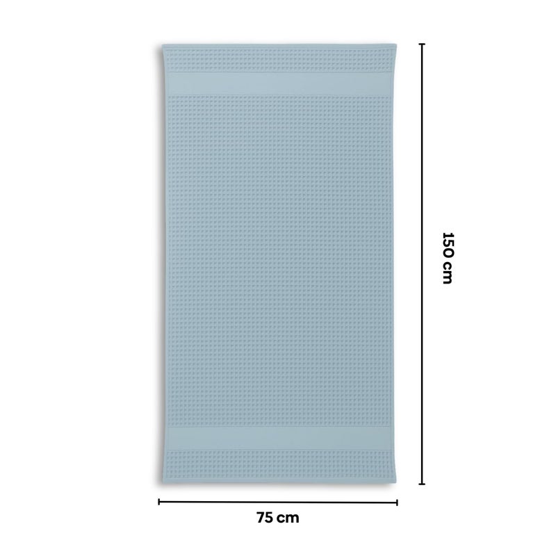 haus & kinder Maple Waffle Bath Towel | Honeycomb Bathing Towel | 100% Cotton Towel for Men, Women | Gym Towels, Spa Towel | Ultra Absorbent Towels | 220 GSM | Quick Dry Solid Bule | 75x150 cm (Blue / 75 X 150 cm) - Image 5