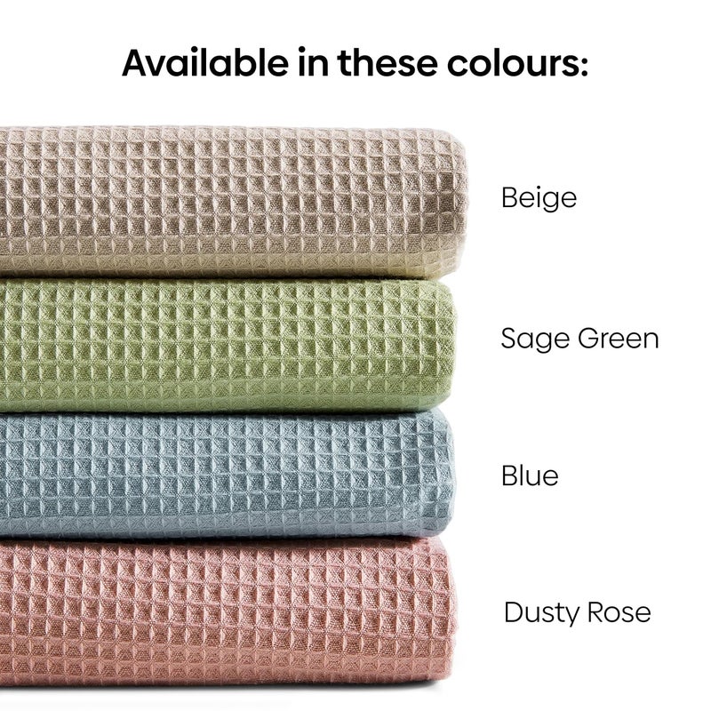 haus & kinder Maple Waffle Bath Towel | Honeycomb Bathing Towel | 100% Cotton Towel for Men, Women | Gym Towels, Spa Towel | Ultra Absorbent Towels | 220 GSM | Quick Dry Solid Bule | 75x150 cm (Blue / 75 X 150 cm) - Image 3