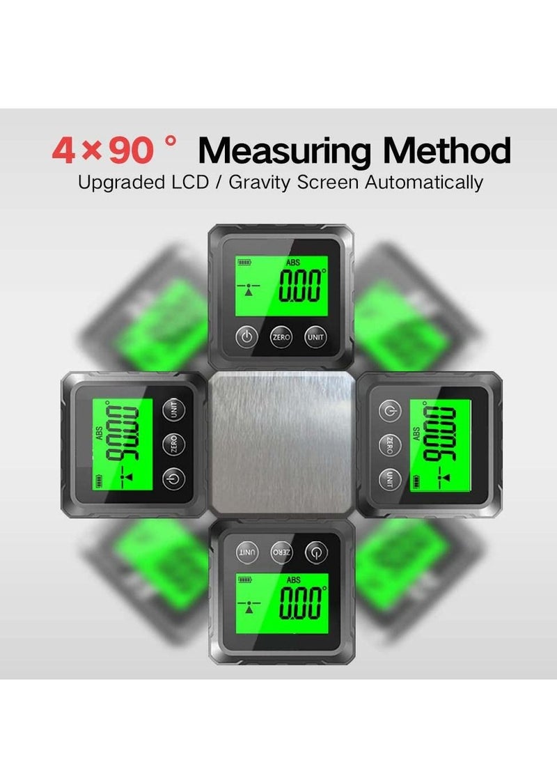 Excefore Magnetic Digital Angle Finder, Compact LED Digital Angle Gauge & Level Tool, Measures 4 of 90 Degree Ranges, Essential Woodworking, Electrical, Plumbing & Carpenter Tools  - Image 5