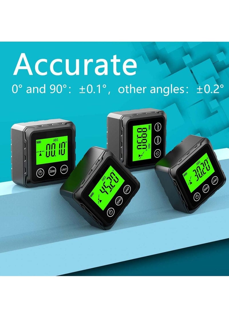 Excefore Magnetic Digital Angle Finder, Compact LED Digital Angle Gauge & Level Tool, Measures 4 of 90 Degree Ranges, Essential Woodworking, Electrical, Plumbing & Carpenter Tools  - Image 2