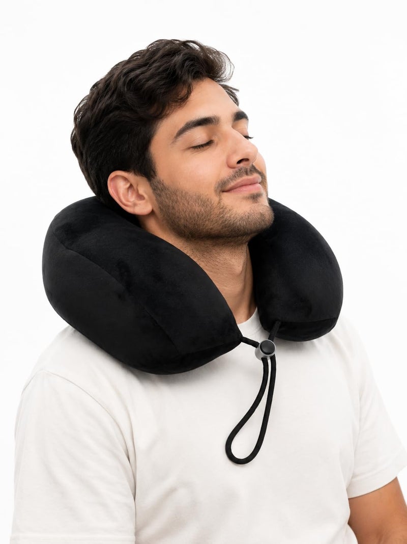 Memory Foam Neck Pillow for Travel, Ergonomic Design Neck Support, Removable and Washable Cover, Easy to Carry, Perfect for Commuting, Flights and Road Trips - Image 2