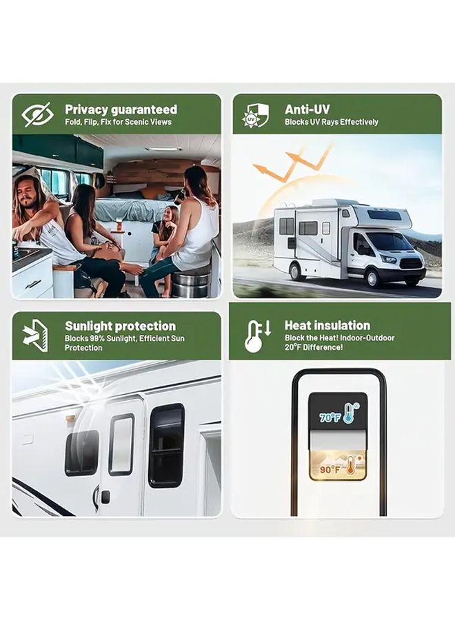 RV Door Window Shade Cover 16x24.75 Inch Privacy Sunshade Easy Installation 1pc - Image 4