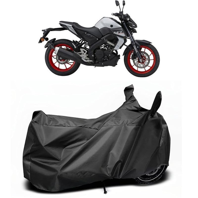 MADAFIYA غطاء دراجة نارية MADAFIYA المقاوم للماء لدرجات Yamaha MT-15 حماية على مدار السنة غطاء دراجة للمطر والشمس (أسود) - Image 1