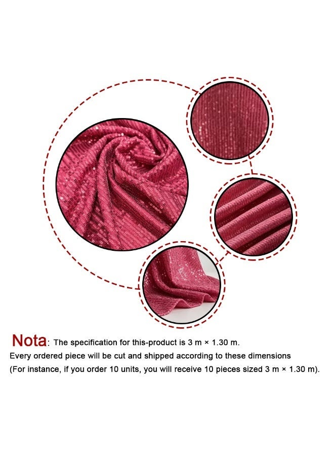 Sequin Tulle Mesh Fabric, Size 3 Meters × 1.30 Meters Width – Soft, Beautiful, Smooth & Elegant Material for Dress, Blouse, Shirt, Craft and Embroidery – Red - Image 2