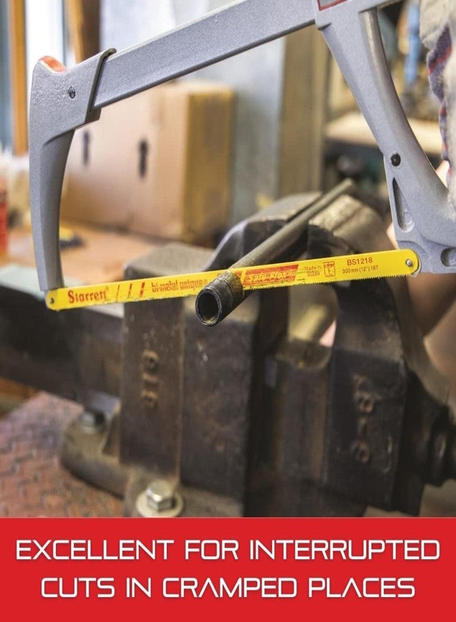 ستارريت شفرة منشار يدوي Starrett ثنائية المعدن فريدة من نوعها من HSS Safe-Flex - مثالية للمقاولين والحرفيين - طول 12 بوصة، عرض 1/2 بوصة، سمك 0.024 بوصة، 24 سنًا في البوصة - عبوة من قطعتين - KBS1224-2 - Image 5