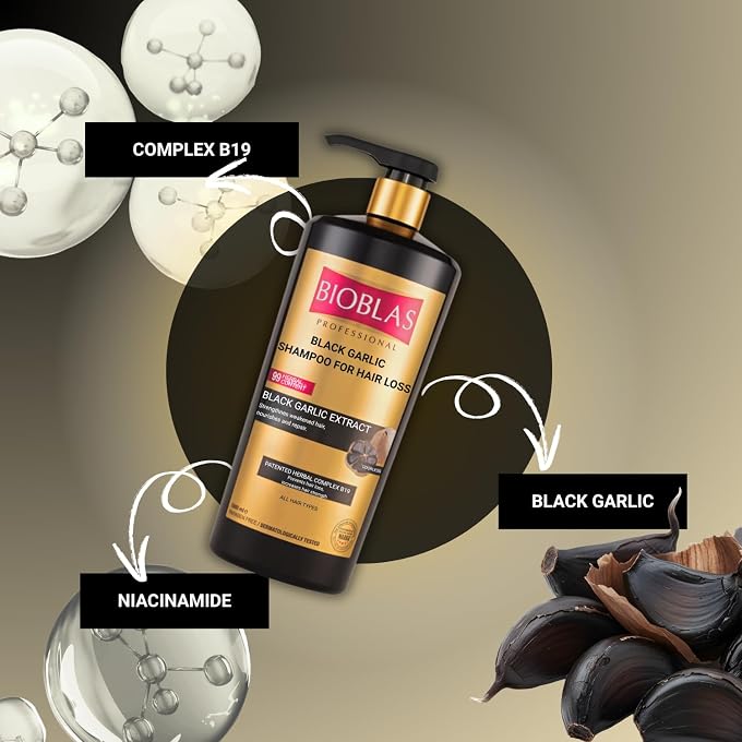 BIOBLAS Anti Hair Loss Black Garlic Shampoo 1000ML - Image 2