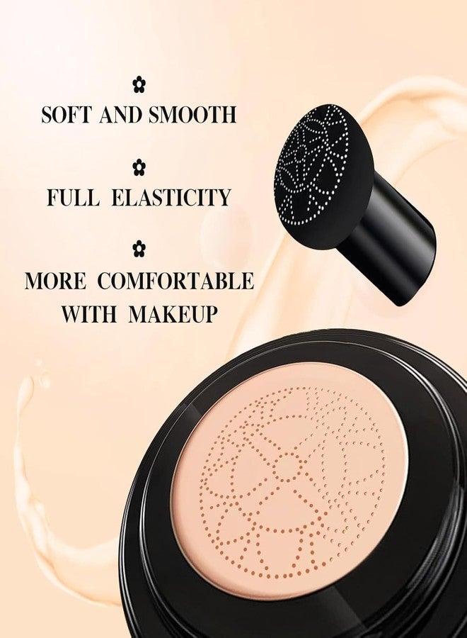 Aseawave Glow Foundation Cushion, Mushroom Head Air Cushion CC Cream, Glow Makeup - Moisturizing Concealer Brighten Long-Lasting, Natural BB Cream for All Skin Types (# Ivory White) - Image 4
