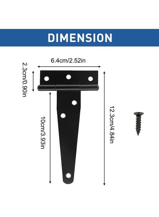 4 Packs Heavy Duty T Strap Barn Door Hinges Rustproof Wrought Iron Easy Install For Sheds Gates Fences - Image 3